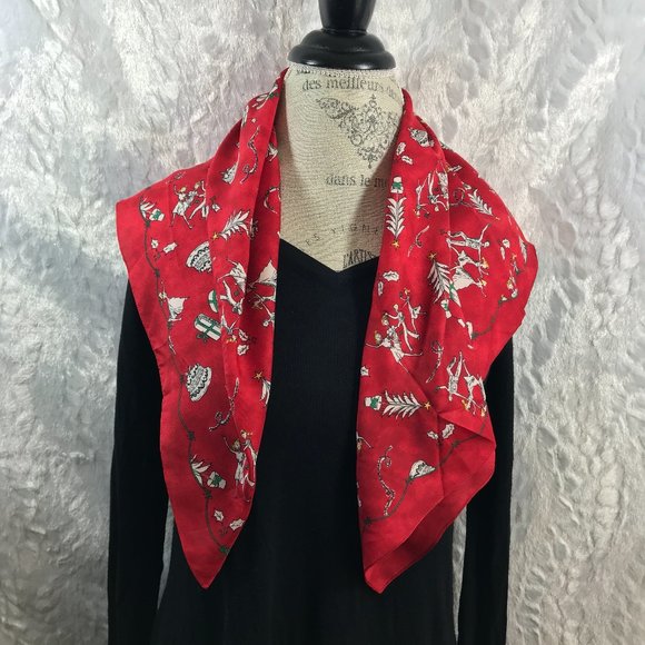 Italian Old Navy Holiday Christmas Scarf Hair Tie - Picture 5 of 8